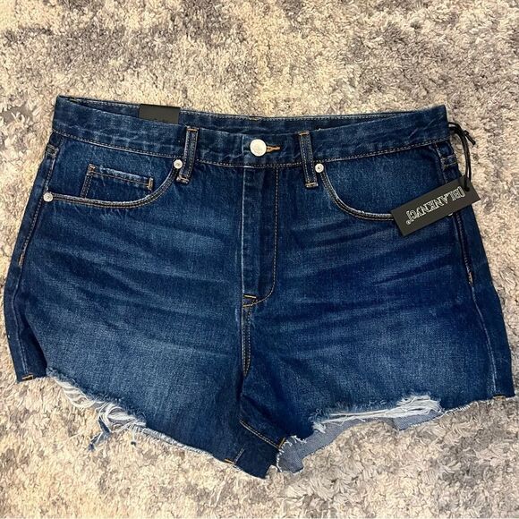 NWT Blank NYC The Barrow Vintage high rise distressed denim shorts size 29 - Picture 3 of 11